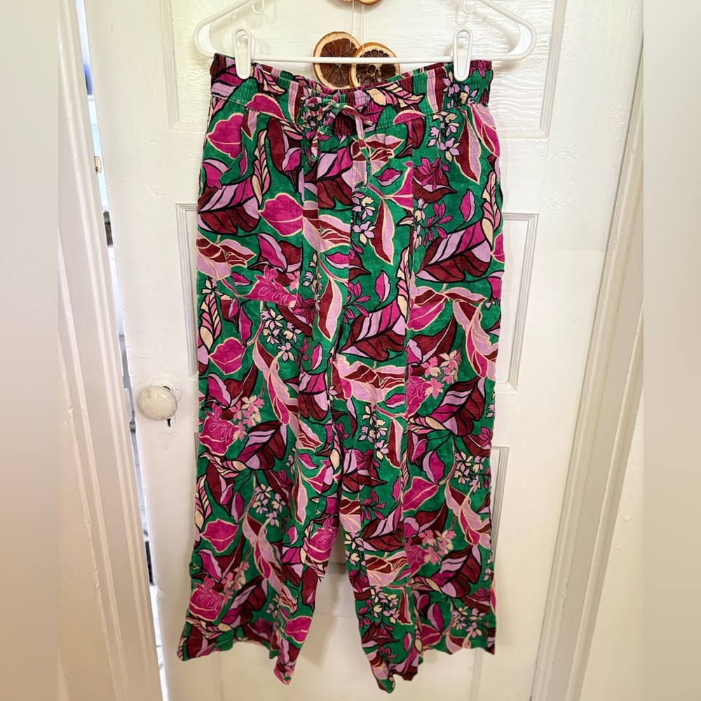 Cynthia Rowley Floral Linen Pants size M